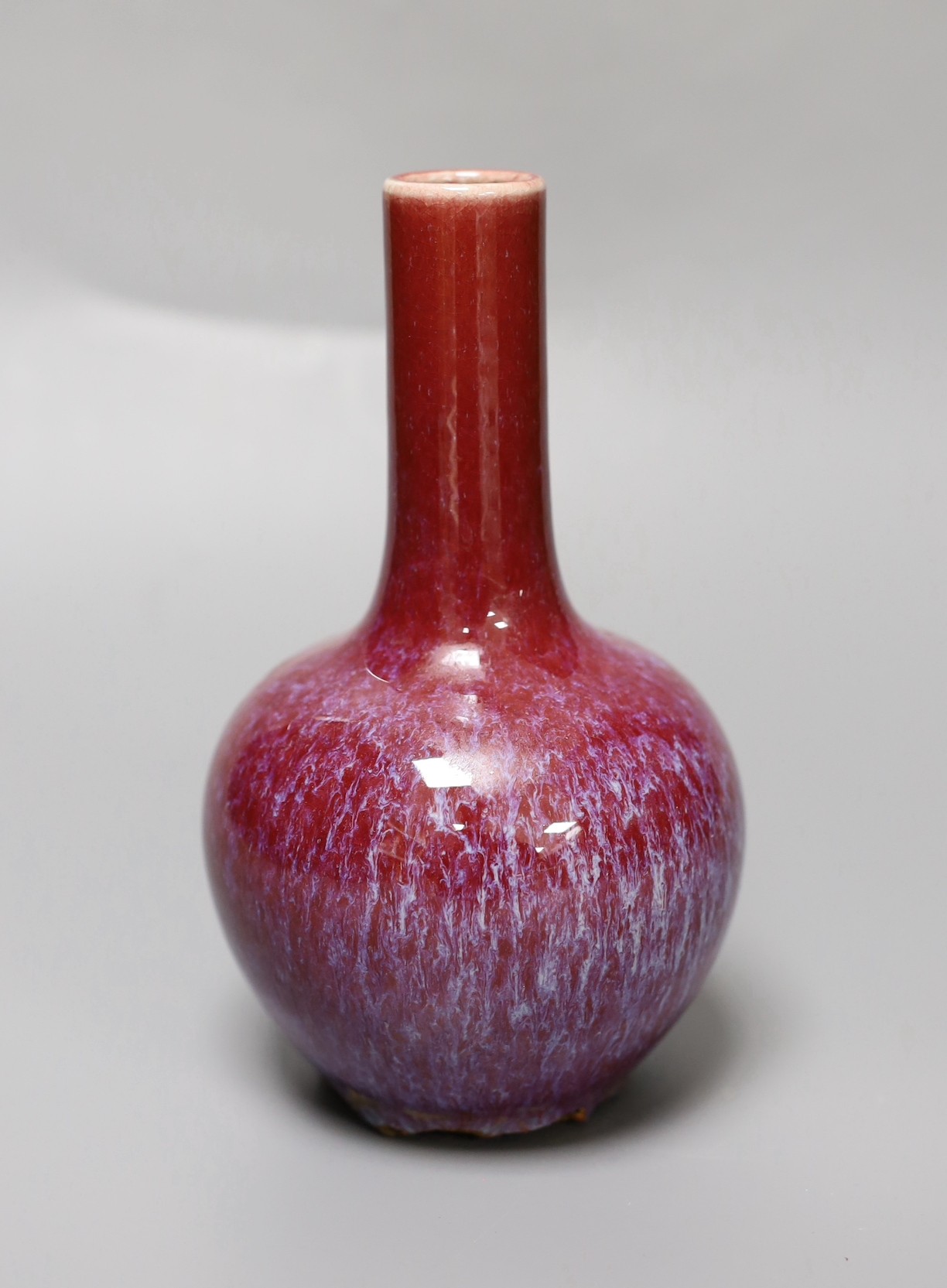 A Chinese sang de boeuf glazed vase, 17cm